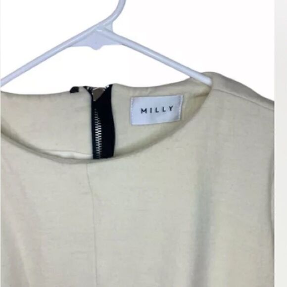 Milly Long Sleeve Cream Smocked Sweater Dress - Picture 2 of 5